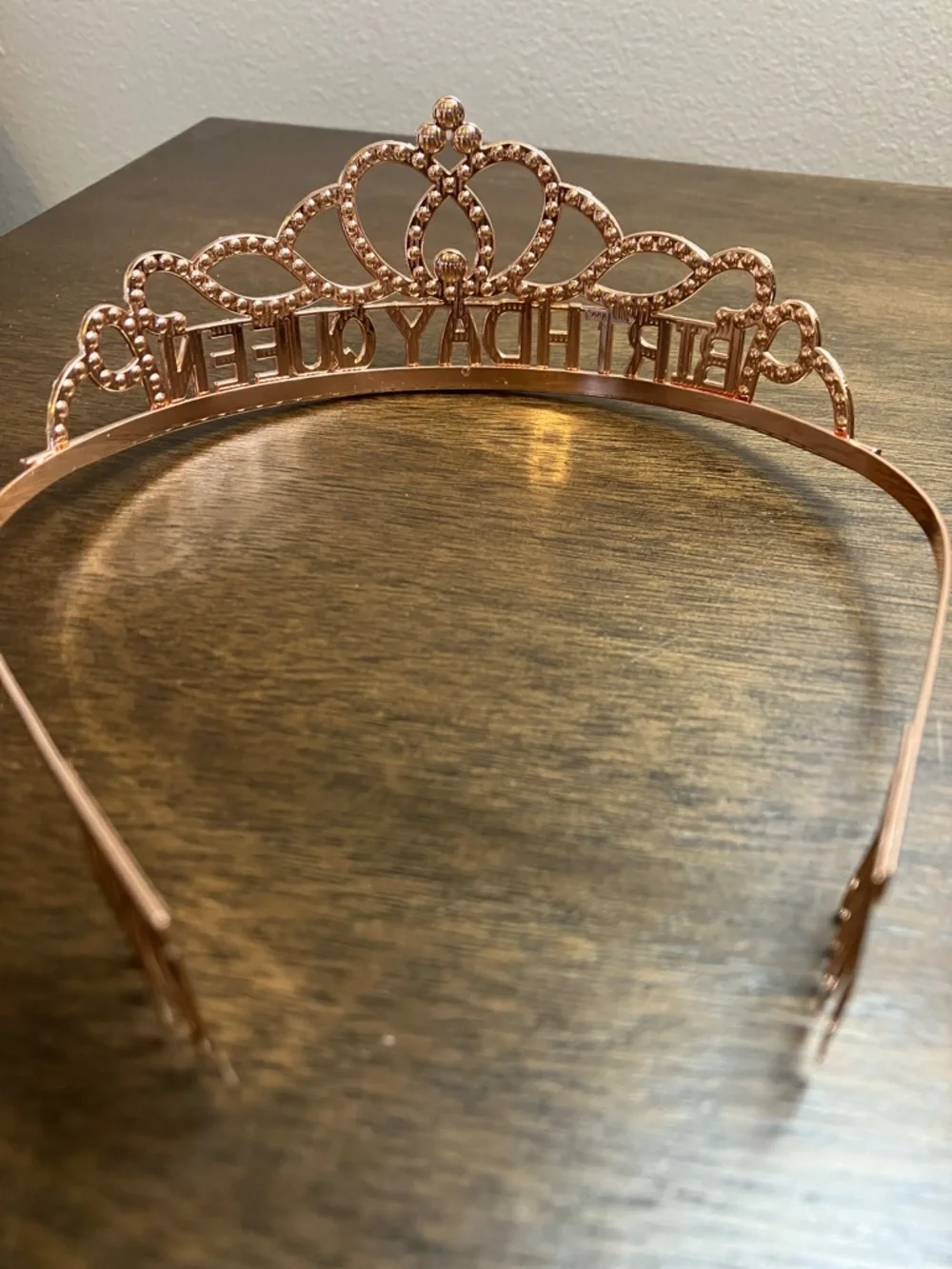 Birthday Queen Kids Tiara and Sash Set - Rose Gold